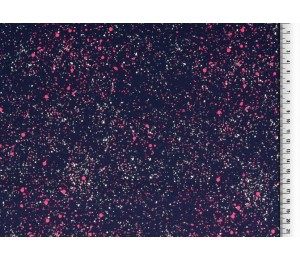 Jersey - Sprenkel pink auf blau